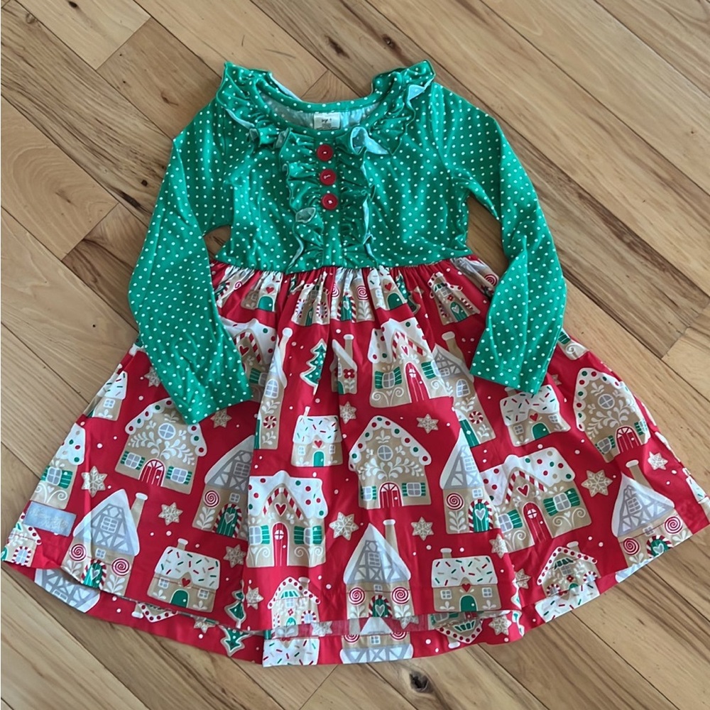 Eleanor Rose Christmas gingerbread house dress